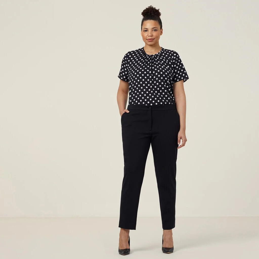 Georgie Short Sleeve Blouse - CATUKF Black/White