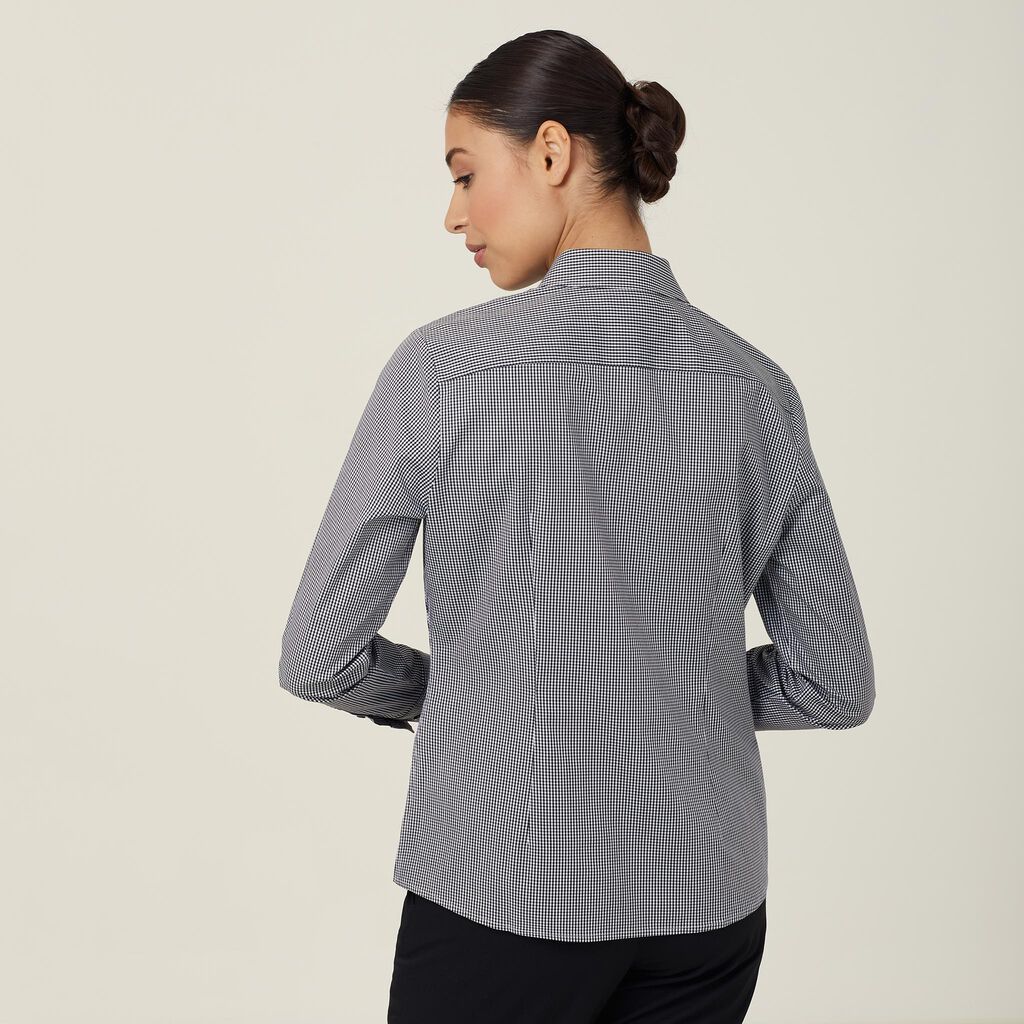 Avignon Gingham Check Stretch Long Sleeve Slim Shirt - CATUKS