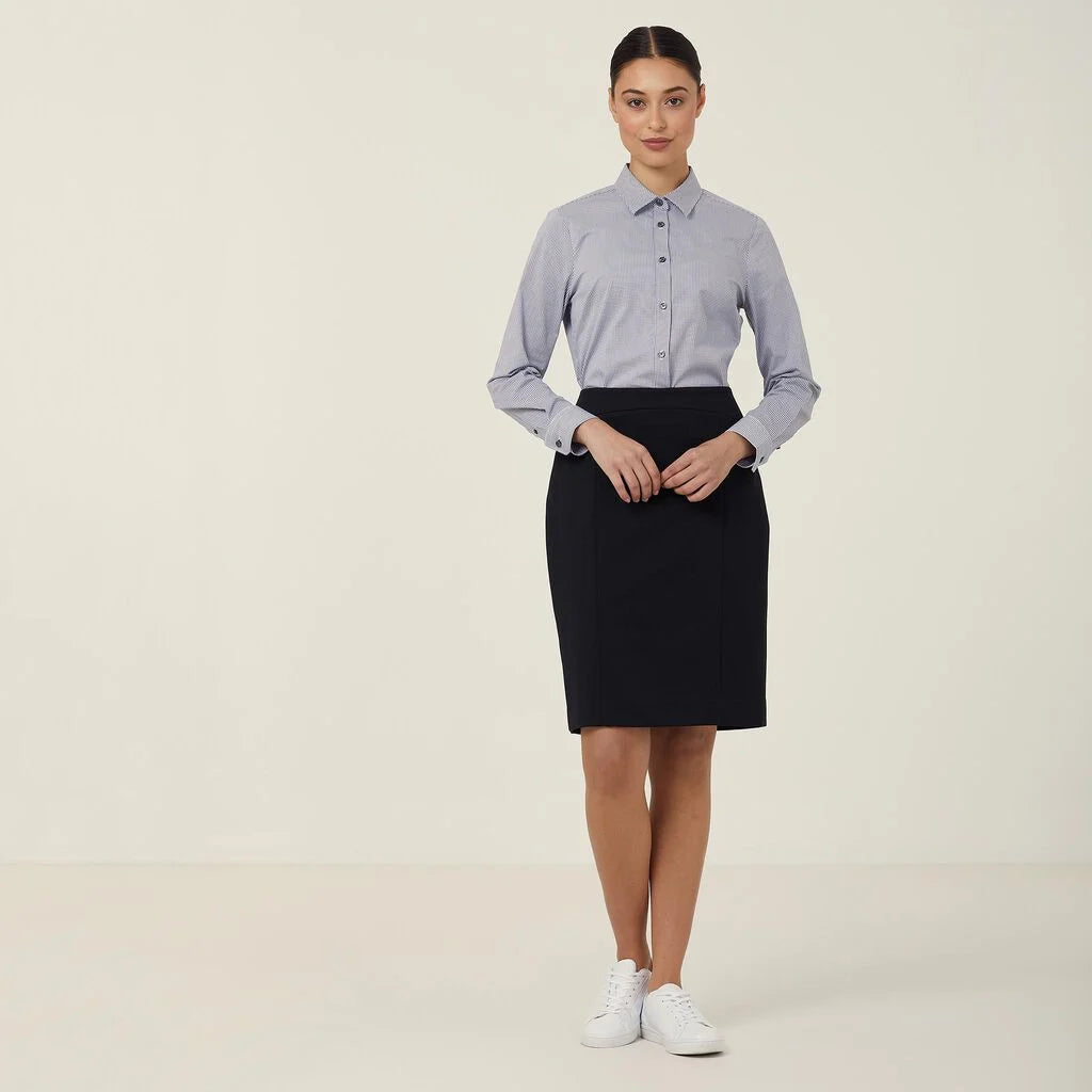 Avignon Gingham Check Stretch Long Sleeve Slim Shirt - CATUKS