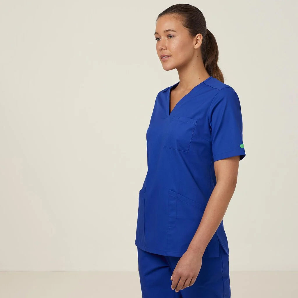 Vital Antibacterial Mayo Scrub Top - CATUMN Cobalt/Mid Night/Purple