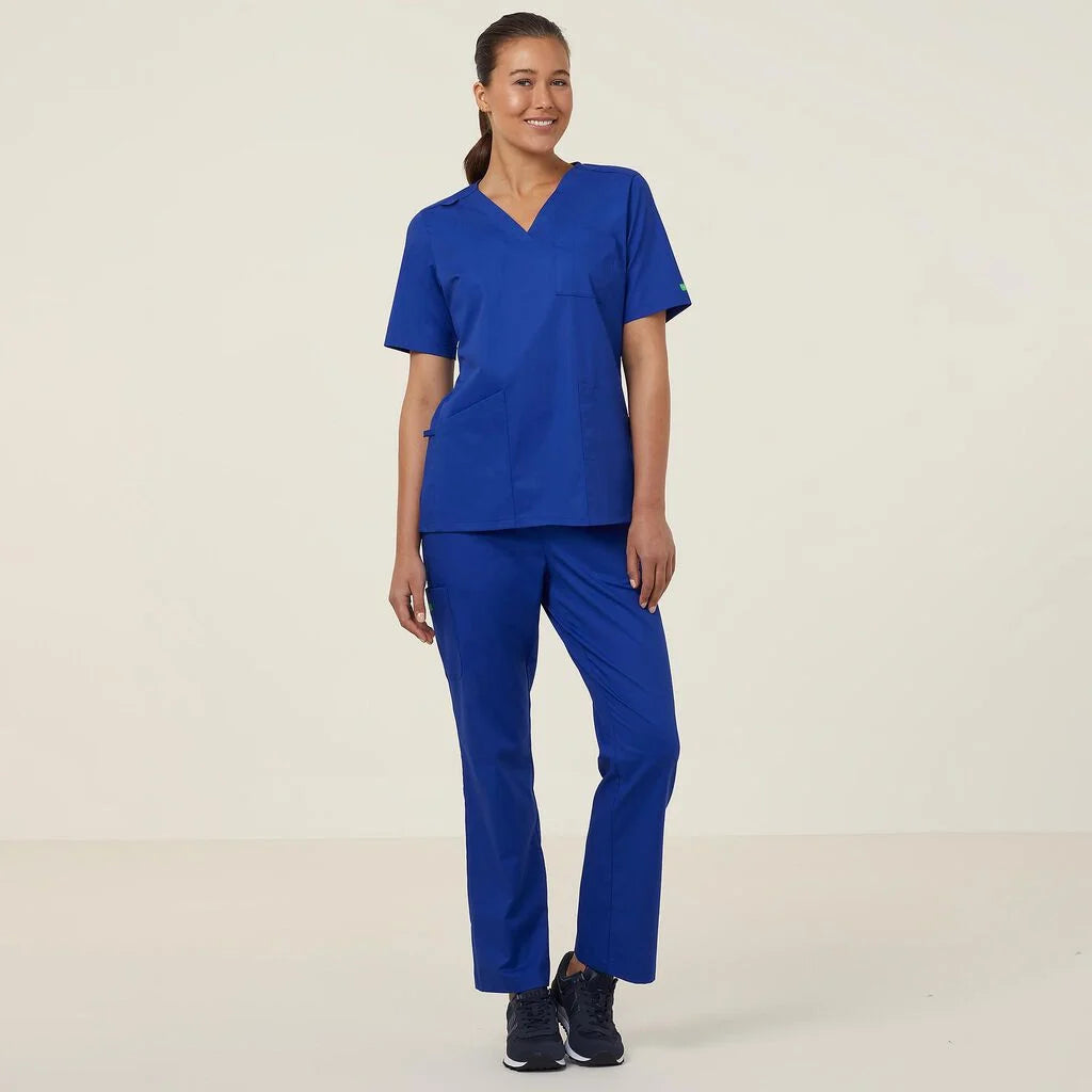Vital Antibacterial Mayo Scrub Top - CATUMN Cobalt/Mid Night/Purple