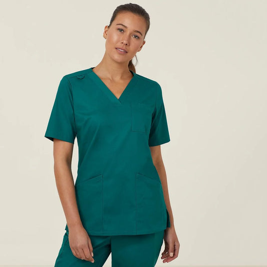 Vital Antibacterial Mayo Scrub Top - CATUMN Hunter Green