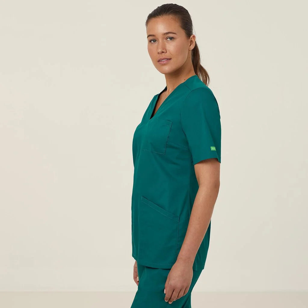 Vital Antibacterial Mayo Scrub Top - CATUMN Hunter Green
