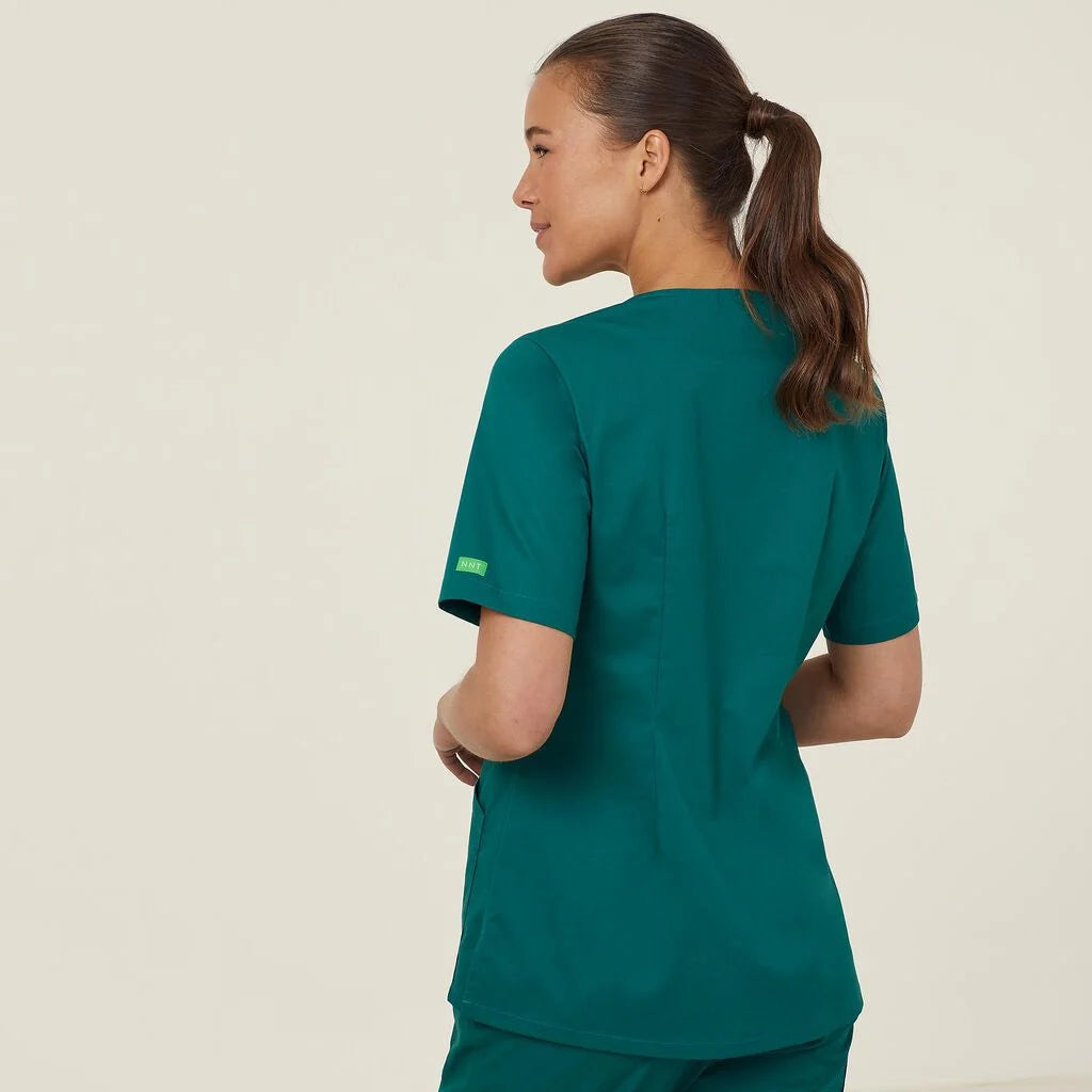 Vital Antibacterial Mayo Scrub Top - CATUMN Hunter Green