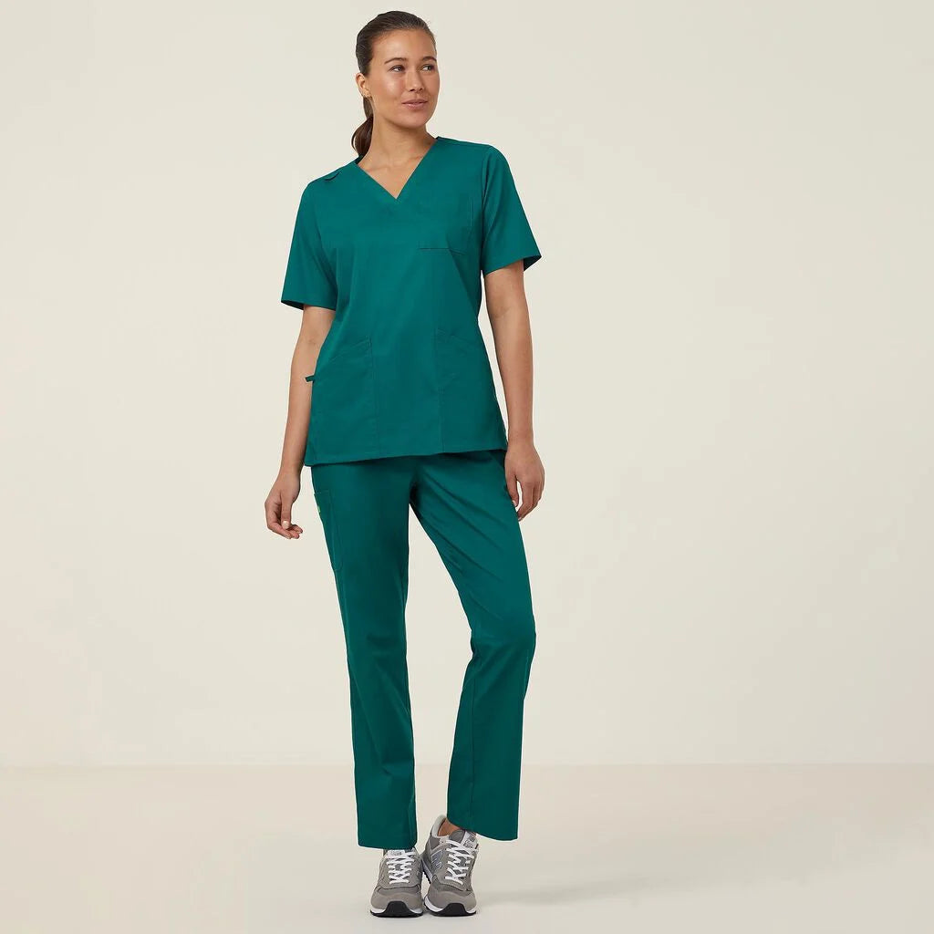 Vital Antibacterial Mayo Scrub Top - CATUMN Hunter Green