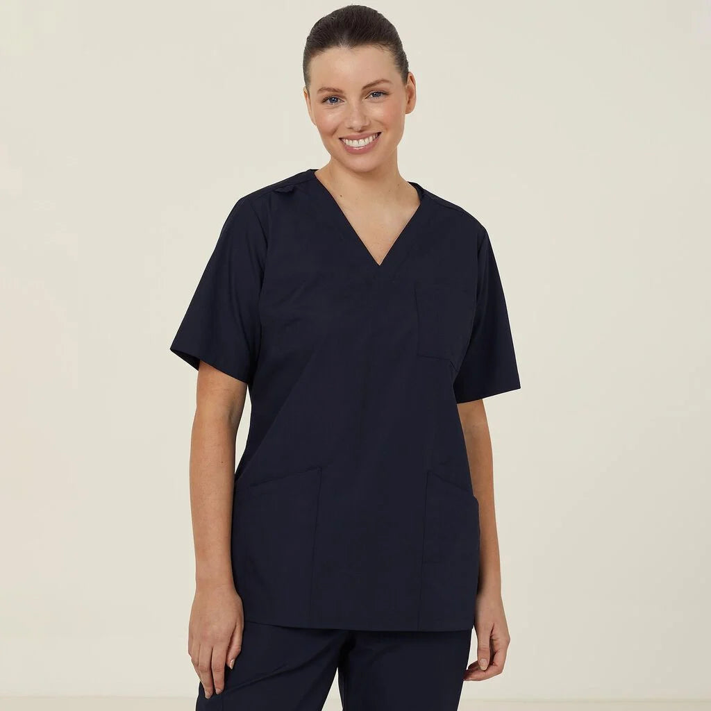 Vital Antibacterial Mayo Scrub Top - CATUMN Cobalt/Mid Night/Purple