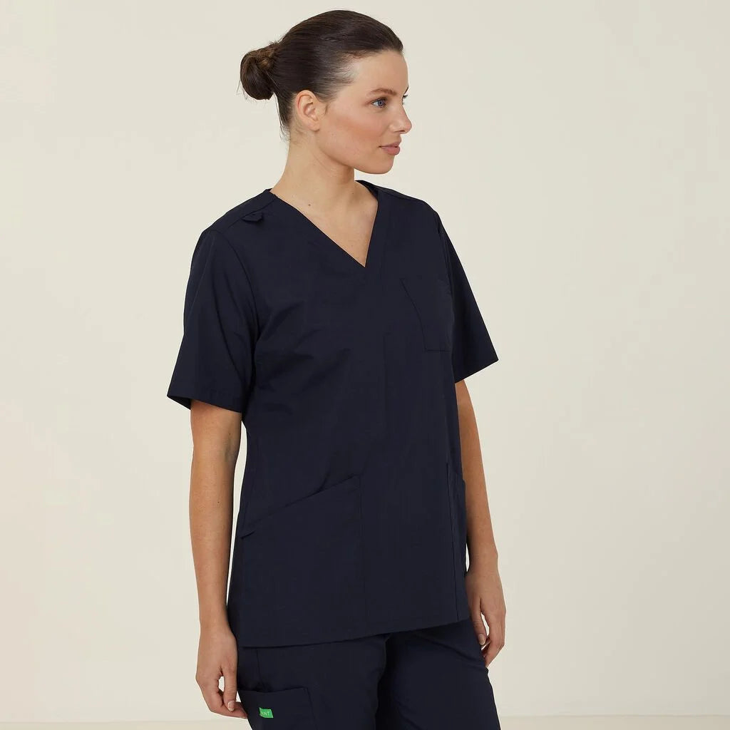 Vital Antibacterial Mayo Scrub Top - CATUMN Cobalt/Mid Night/Purple