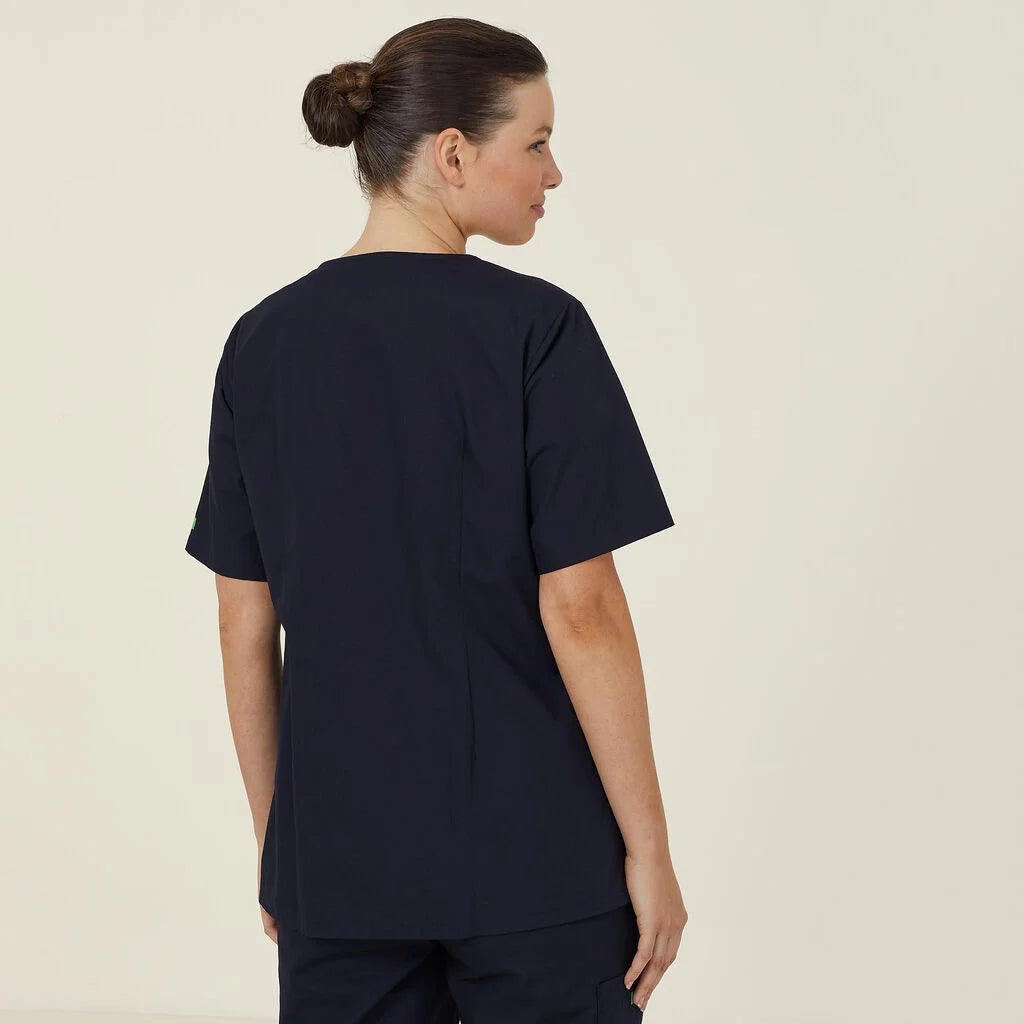 Vital Antibacterial Mayo Scrub Top - CATUMN Cobalt/Mid Night/Purple