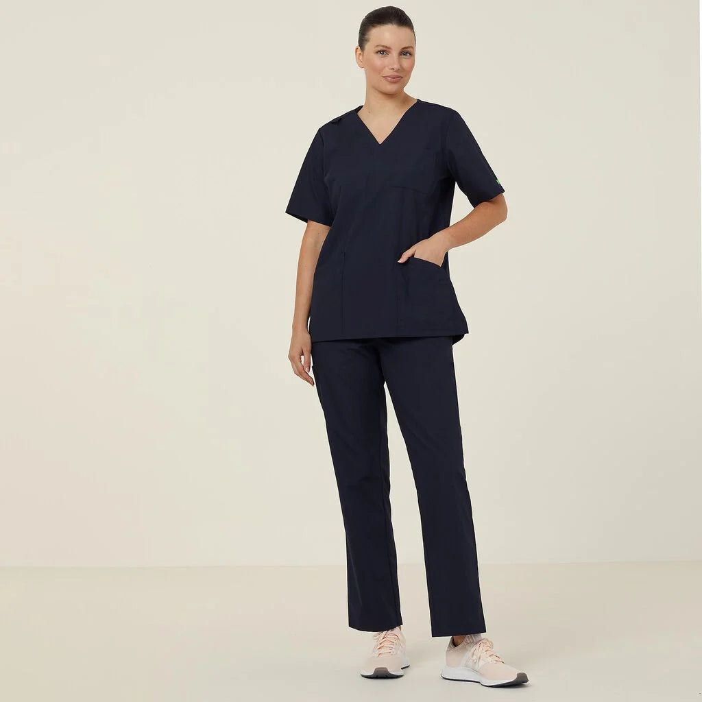 Vital Antibacterial Mayo Scrub Top - CATUMN Cobalt/Mid Night/Purple