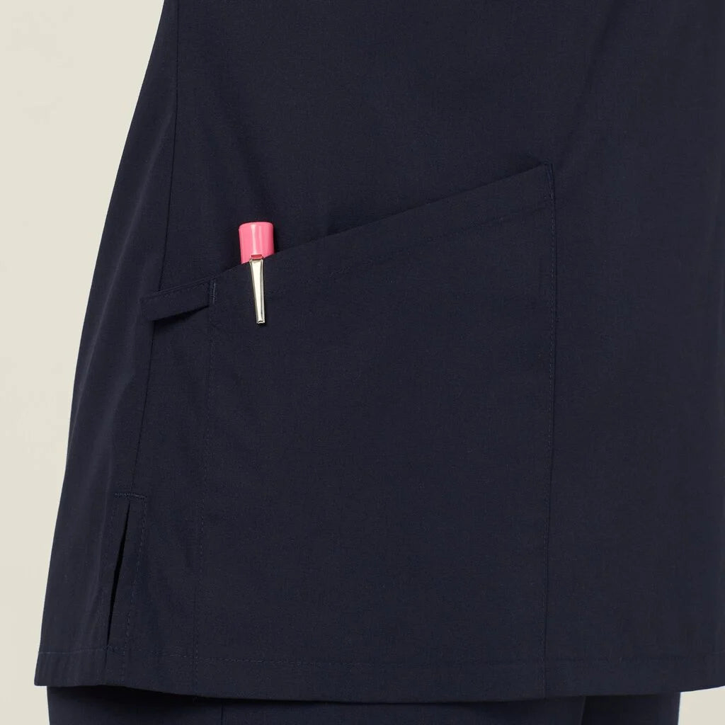 Vital Antibacterial Mayo Scrub Top - CATUMN Cobalt/Mid Night/Purple