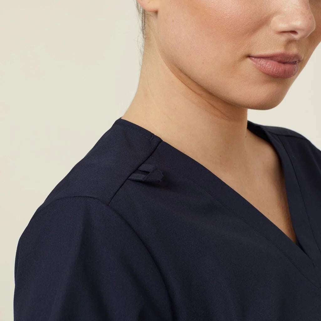 Vital Antibacterial Mayo Scrub Top - CATUMN Cobalt/Mid Night/Purple