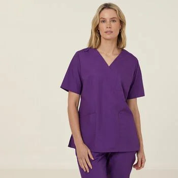 Vital Antibacterial Mayo Scrub Top - CATUMN Cobalt/Mid Night/Purple