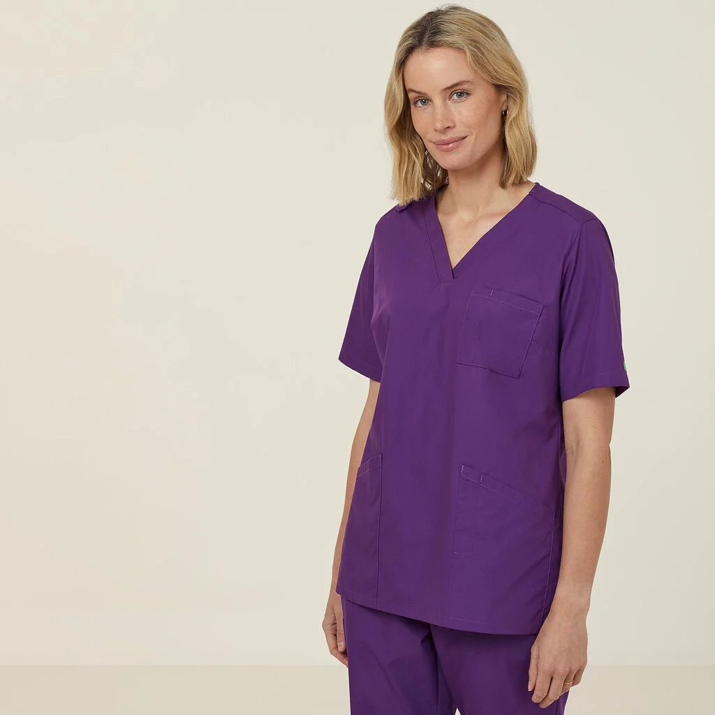 Vital Antibacterial Mayo Scrub Top - CATUMN Cobalt/Mid Night/Purple