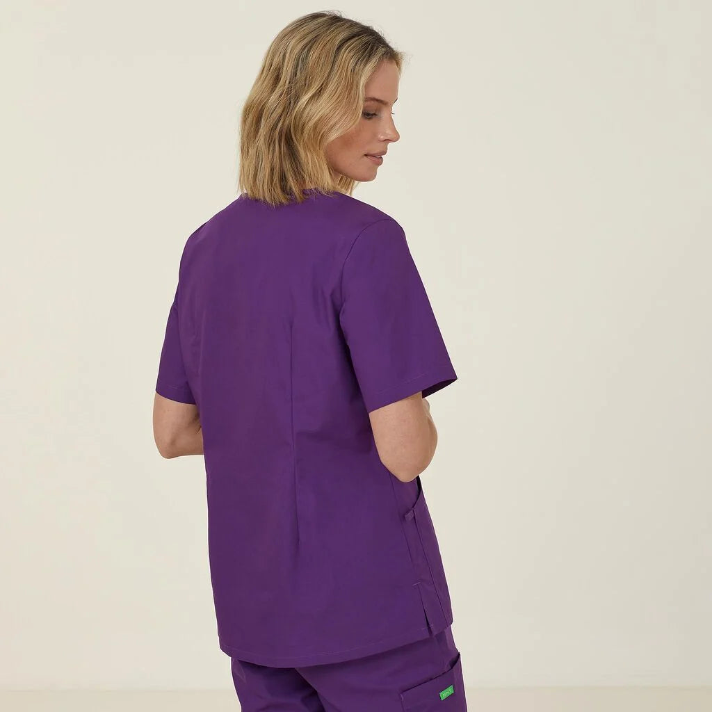 Vital Antibacterial Mayo Scrub Top - CATUMN Cobalt/Mid Night/Purple