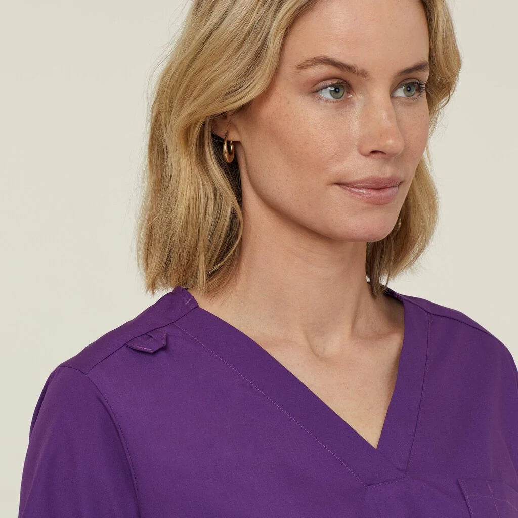 Vital Antibacterial Mayo Scrub Top - CATUMN Cobalt/Mid Night/Purple